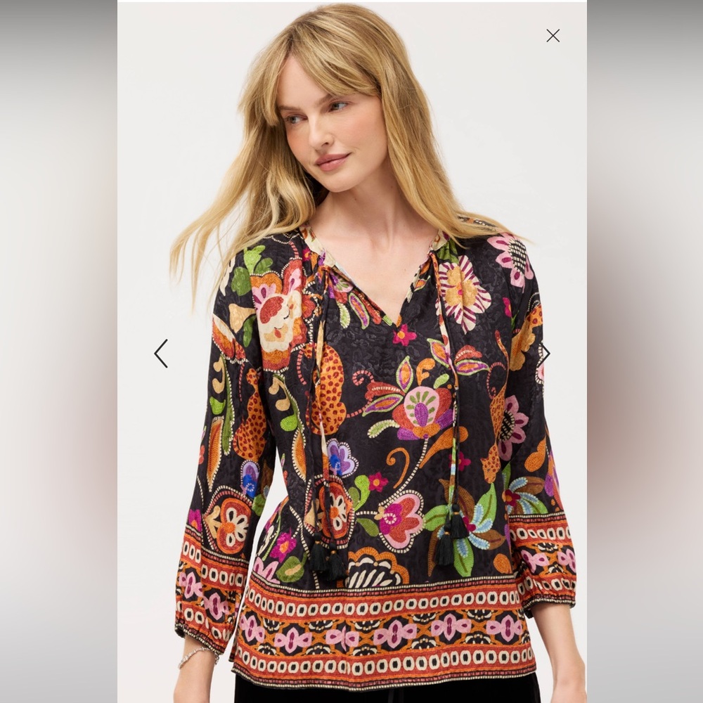 Johnny Was Margot Blouse Maxima Floral Print Size Small NWT